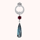 London Topaz + Rhodolite Charm