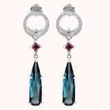 London Topaz + Rhodolite Charm